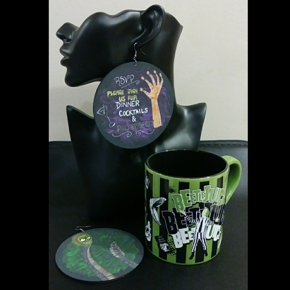 "Beetlejuice, Cocktails & Poltergeist" Earrings - Picture 2 of 9